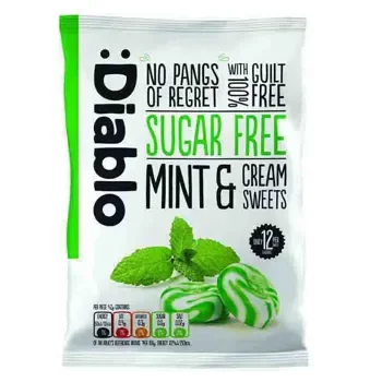 Diablo Sugar Free Mint & Cream Sweets 75gr