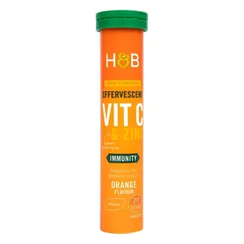 Holland & Barrett Υψηλής Ισχύος Αναβράζον με Βιταμίνη C & Ψευδάργυρο Γεύση Πορτοκάλι 20 Δισκία