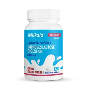 Milkaid Lactase Enzyme Raspberry 120 Tablets