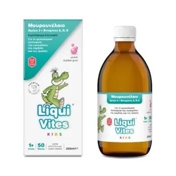 Liquivites Kids με Μουρουνέλαιο, Ωμέγα-3 και Βιταμίνες A, D & E 250ml