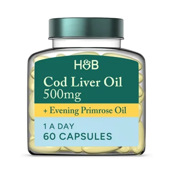 Holland & Barret Pure Cod Liver Oil with Evening Primrose Oil 500mg 60 Capsules