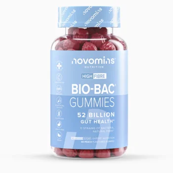 Novomins Bio-Bac 52 Billion CFU Peach Flavoured 60 Gummies