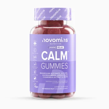 Novomins Calm Magnesium Glycinate Passionfruit Flavoured 60 Gummies